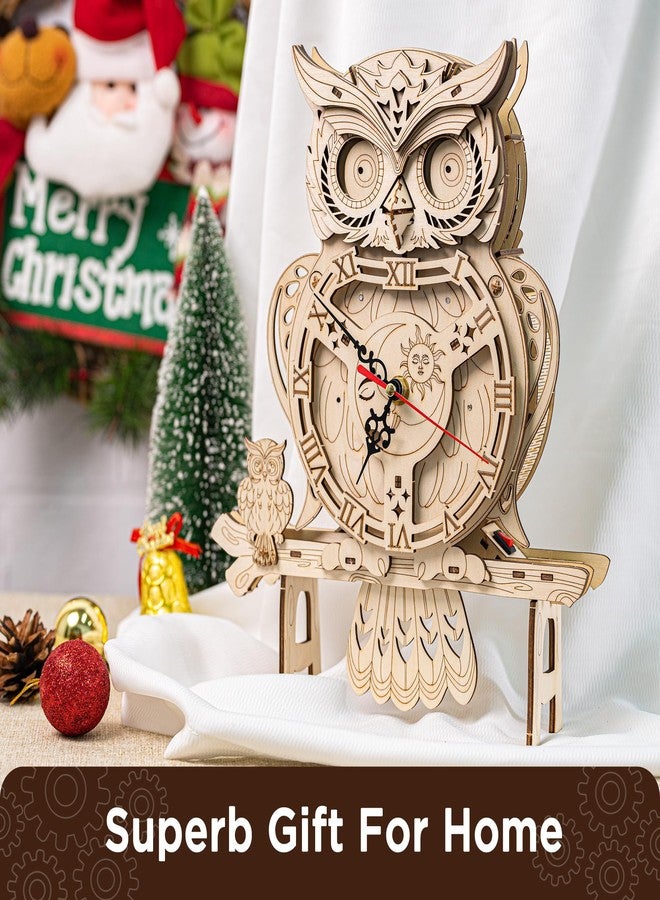 SYNARRY Wooden 3D Puzzles for Adults Model kit Owl Clock - Mechanical Model Building Kit DIY Hobbies for Kids Teens Men Women 126PCS Puzzle Craft Gift Home Decor for Easter/Valentines Day - Image 3
